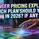 A digital comparison chart displaying Hostinger's different web hosting plans, prices, and server capabilities for 2026.