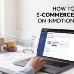 A glowing futuristic digital shopping cart hovering above a laptop keyboard, symbolizing advanced 2026 eCommerce technologies.